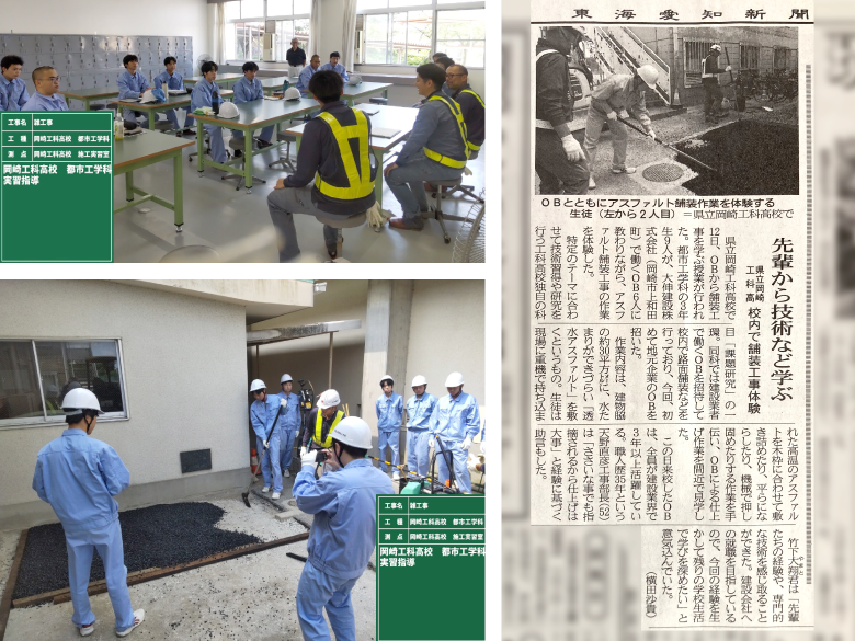 岡崎工科高等学校での実習授業